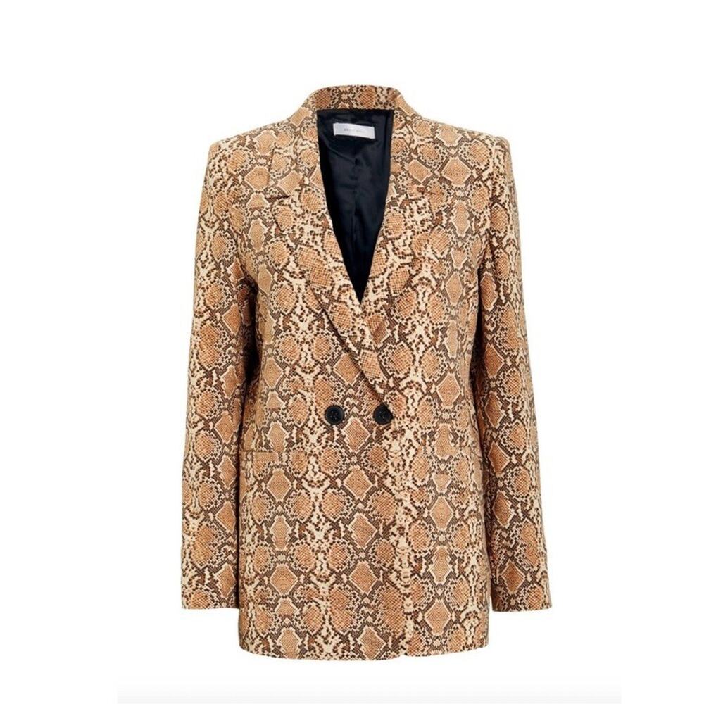 Anine Bing Madeline Python Print Oversized Double… - image 1